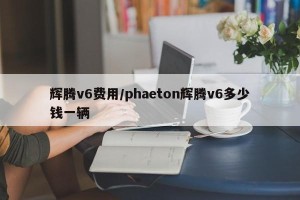 辉腾v6费用/phaeton辉腾v6多少钱一辆